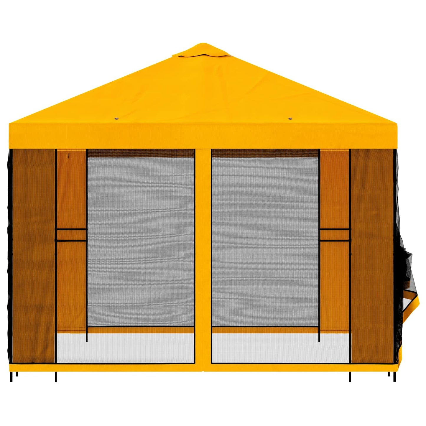vidaXL Garden Gazebo with Sidewalls 3 x 3 m Yellow Polyester and Steel 6