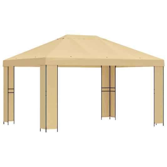 vidaXL Gazebo 4 x 3 m Cream Polyester and Steel 190 gsm 2