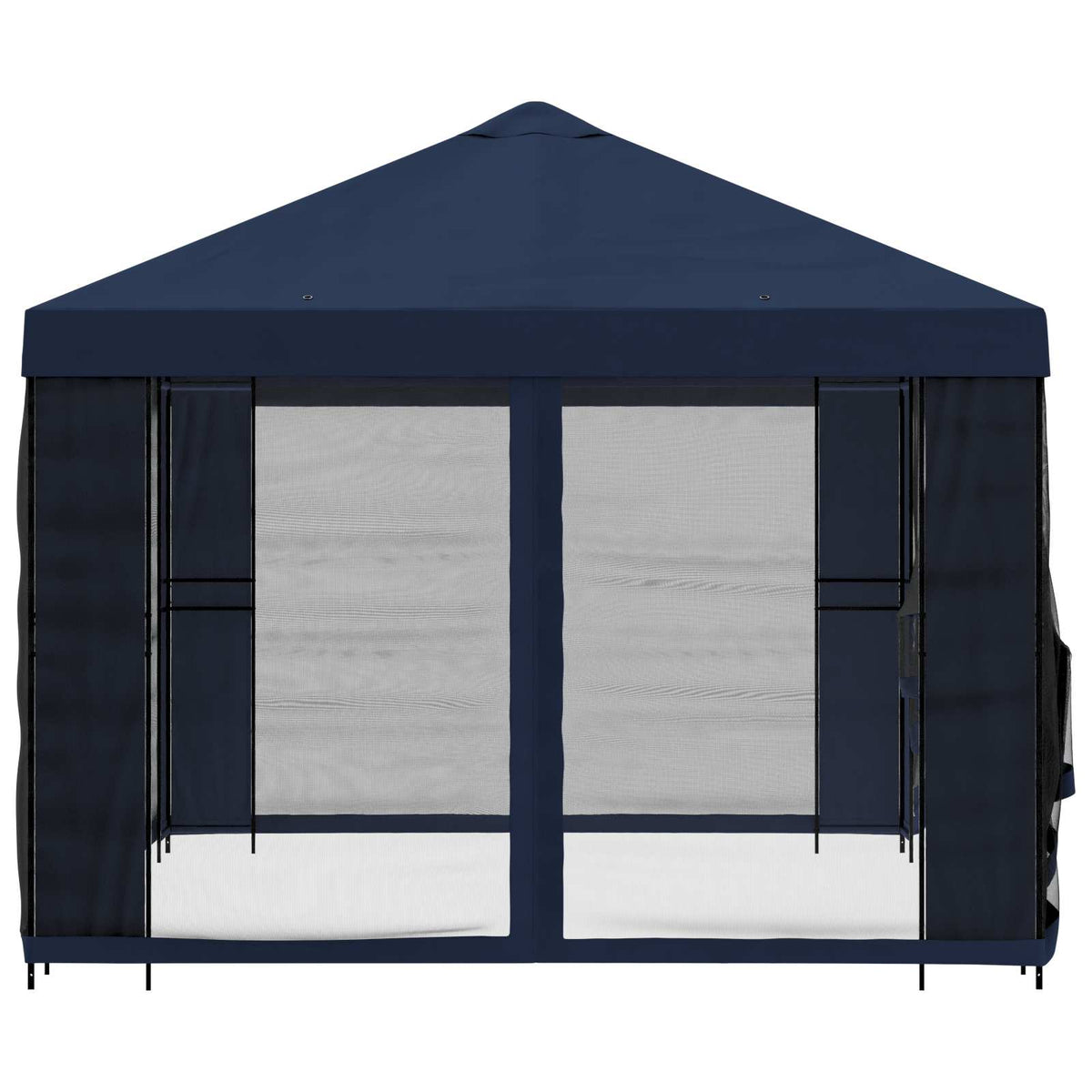 vidaXL Garden Gazebo with Sidewalls 4 x 3 m Blue Polyester and Steel 6