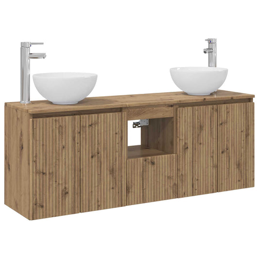 Wall-mounted Bathroom Cabinet Set 3 pcs Artisan oak