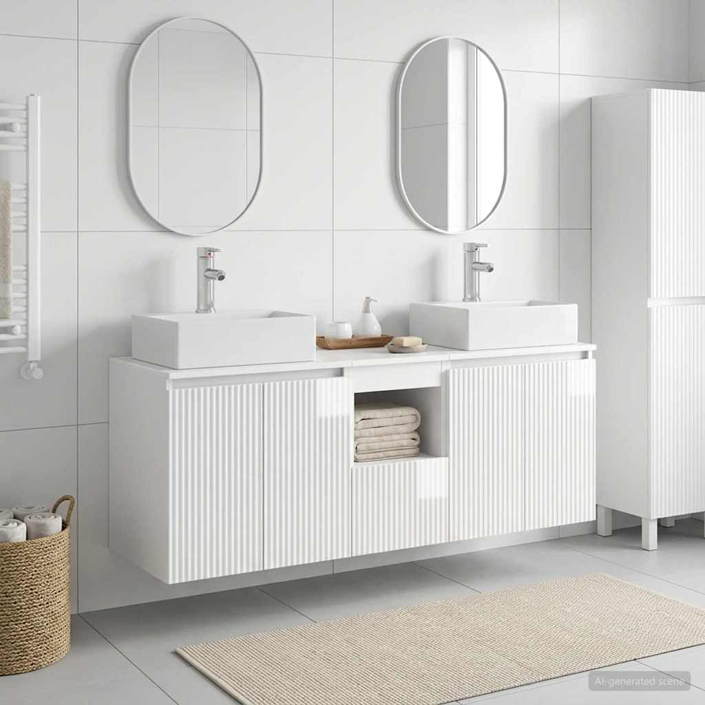 vidaXL Bathroom Cabinet Set 3 pcs 129 x 41 x 79.5 cm