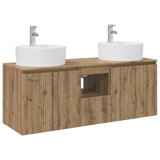 Wall-mounted Bathroom Cabinet Set 3 pcs Artisan oak