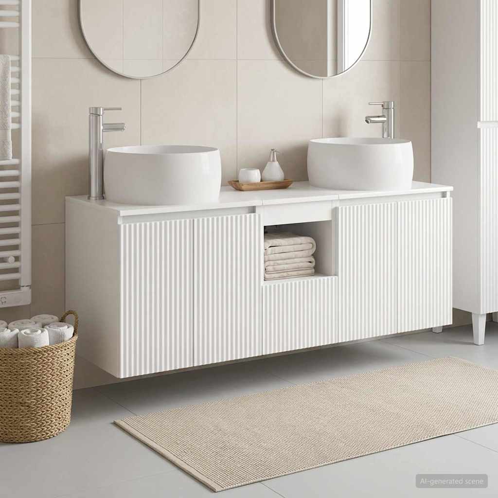 vidaXL Bathroom Cabinet Set 3 pcs 129 x 44.5 x 80 cm