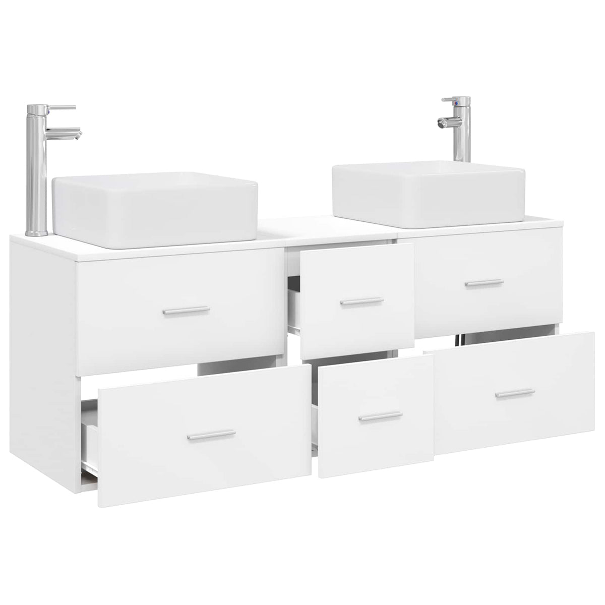 Bathroom Cabinet Set 3 pcs 129 x 41 x 80 cm White