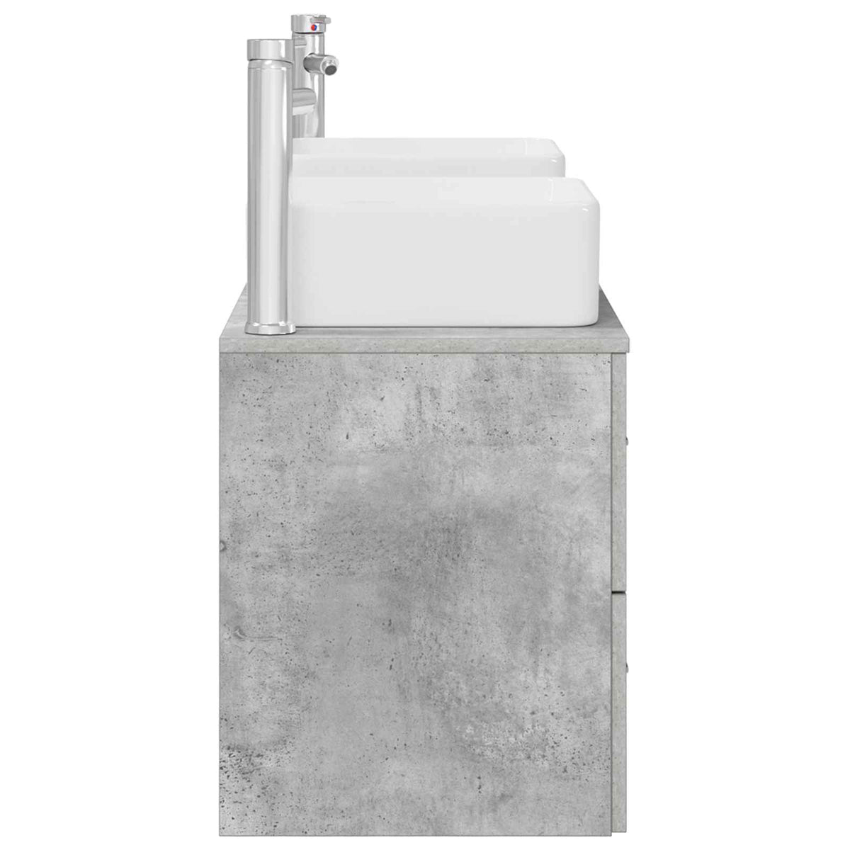 vidaXL Bathroom Cabinet Set 3 pcs Concrete Grey 129 x 41 x 80 cm 6