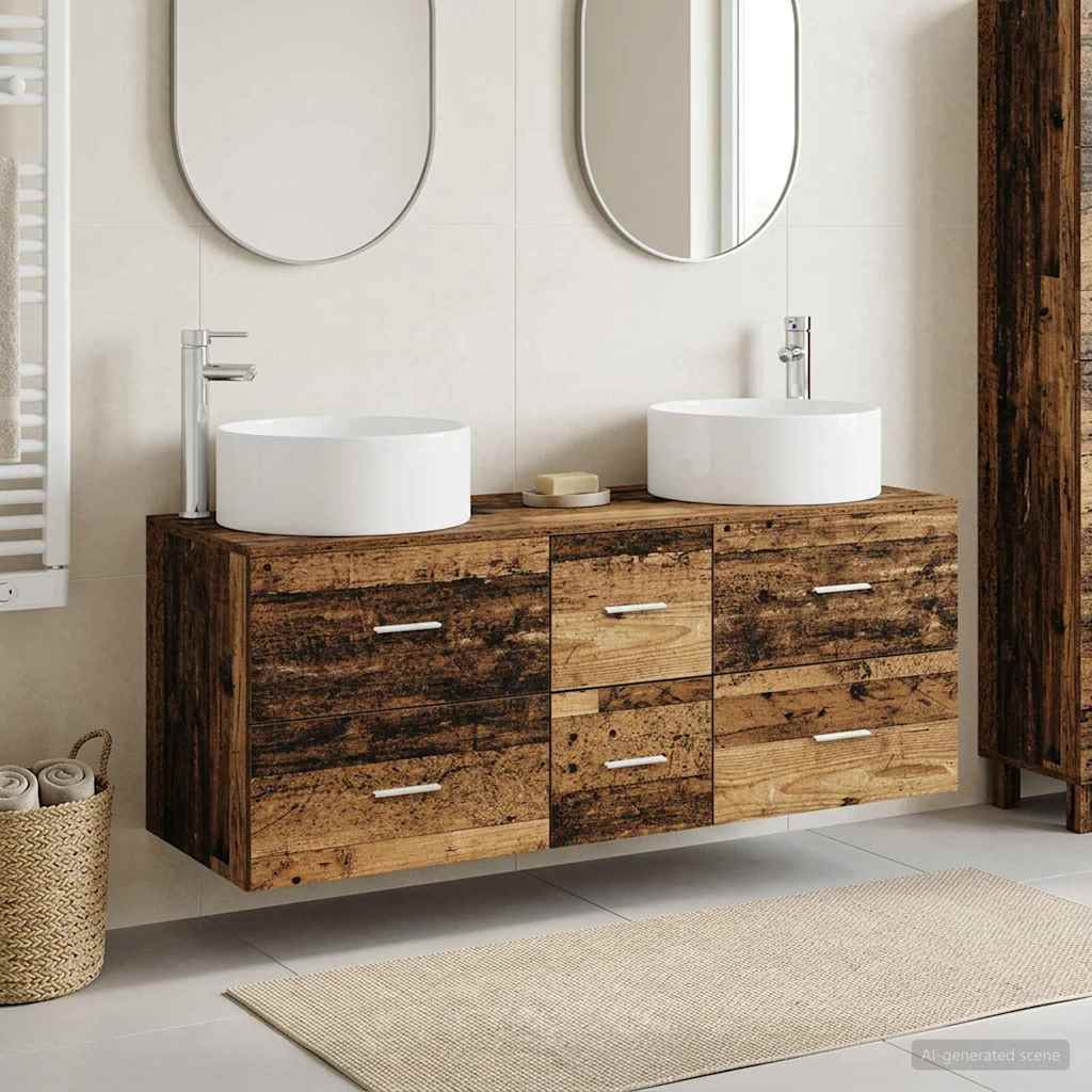 vidaXL Bathroom Cabinet Set 3 pcs 129 x 44.5 x 80 cm