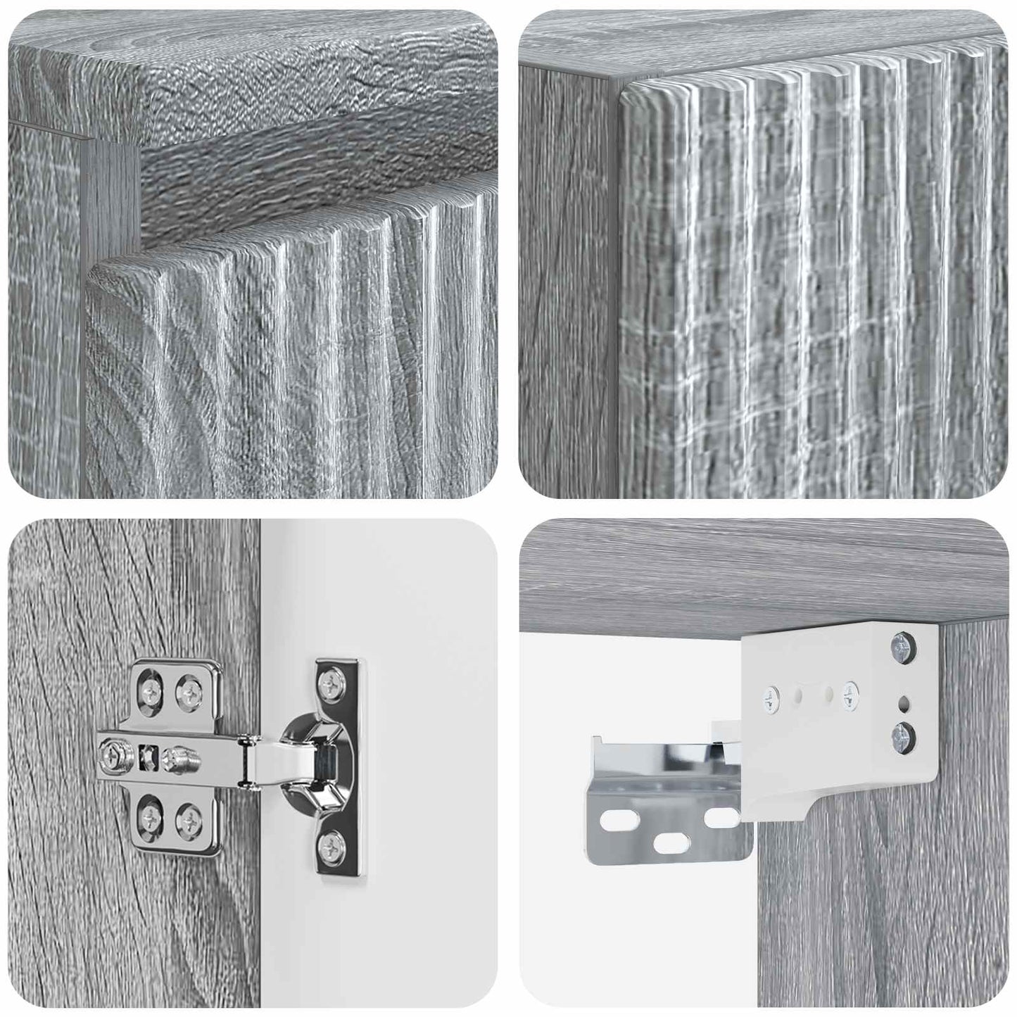 vidaXL Bathroom Furniture Set 2 pcs Grey Sonoma 33 x 34.5 x 100 cm 6
