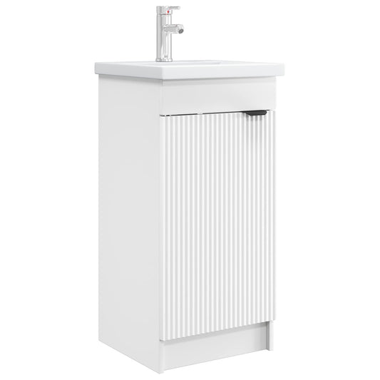 vidaXL Bathroom Vanity with Sink White 42 x 40 x 84.5 cm 2