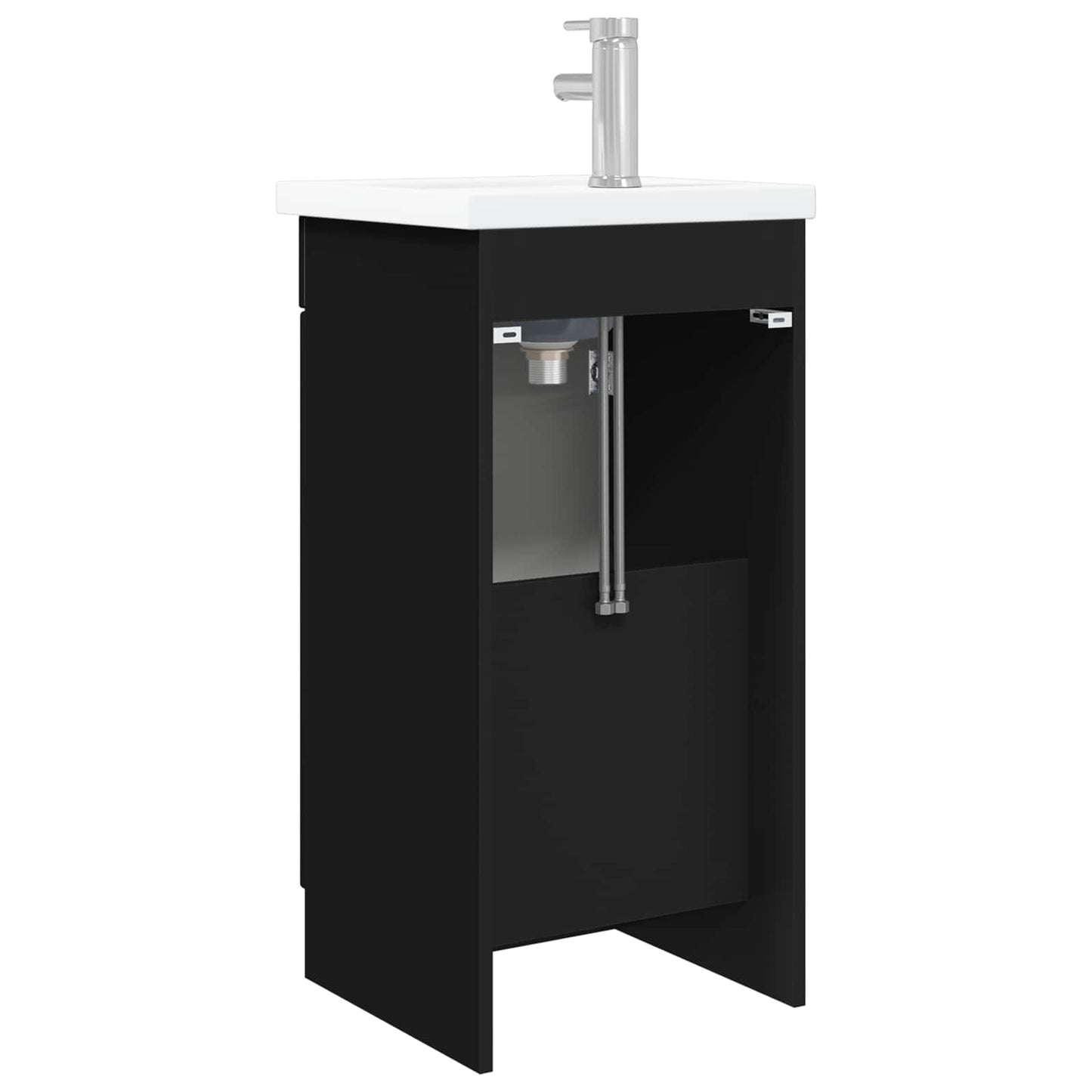 vidaXL Bathroom Vanity with Sink Black 42 x 40 x 84.5 cm 6