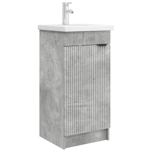vidaXL Bathroom Vanity with Sink Concrete Grey 42 x 40 x 84.5 cm 2