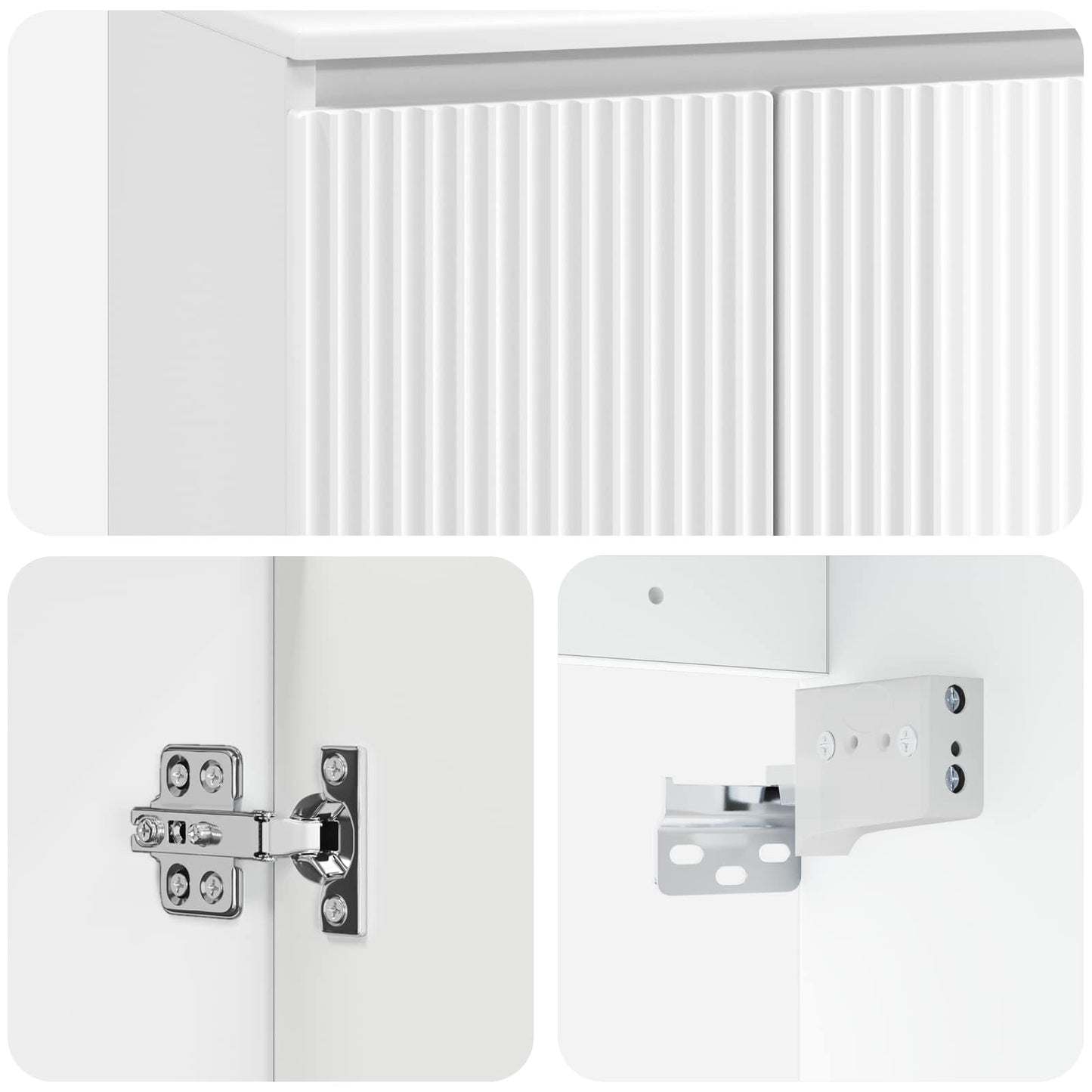 vidaXL Wall-Mounted Sink Vanity High Gloss White 49.5 x 44.5 x 65 cm 6