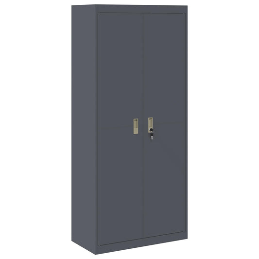 Storage Cabinet Steel Width 80 cm Anthracite 180 cm