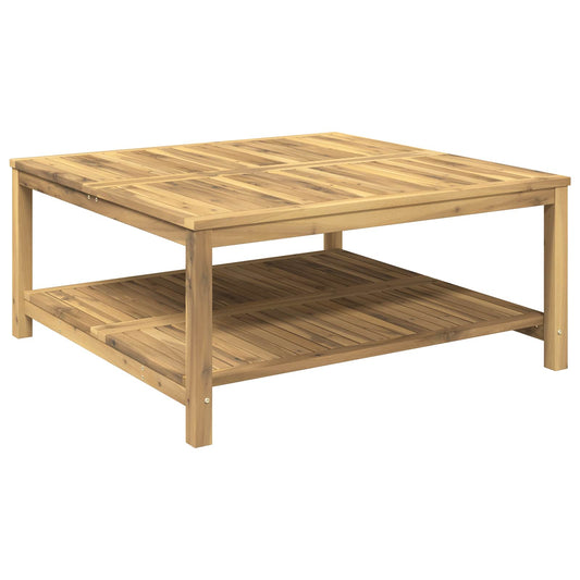 vidaXL Coffee Table Whitewash 100.5 x 98 x 45 cm Solid Acacia Wood 2