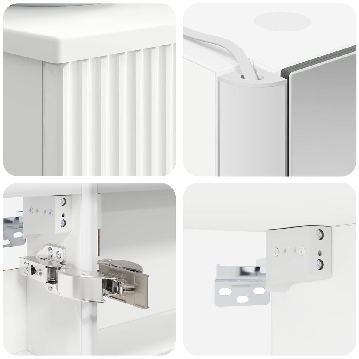 vidaXL Bathroom Cabinet Set 4 pcs White Engineered Wood 6