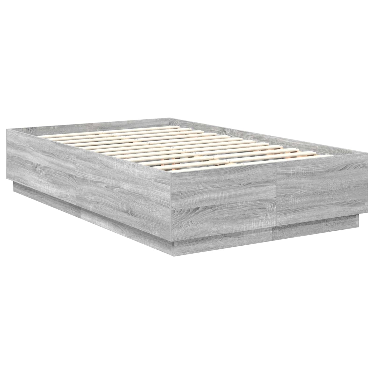 vidaXL Bed Frame Grey Sonoma 135 x 190 cm Engineered Wood 6