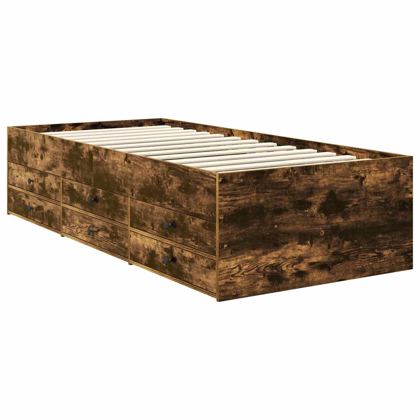 vidaXL Daybed Manual Smoked Oak and Black 100 x 200 cm Engineered Wood 6