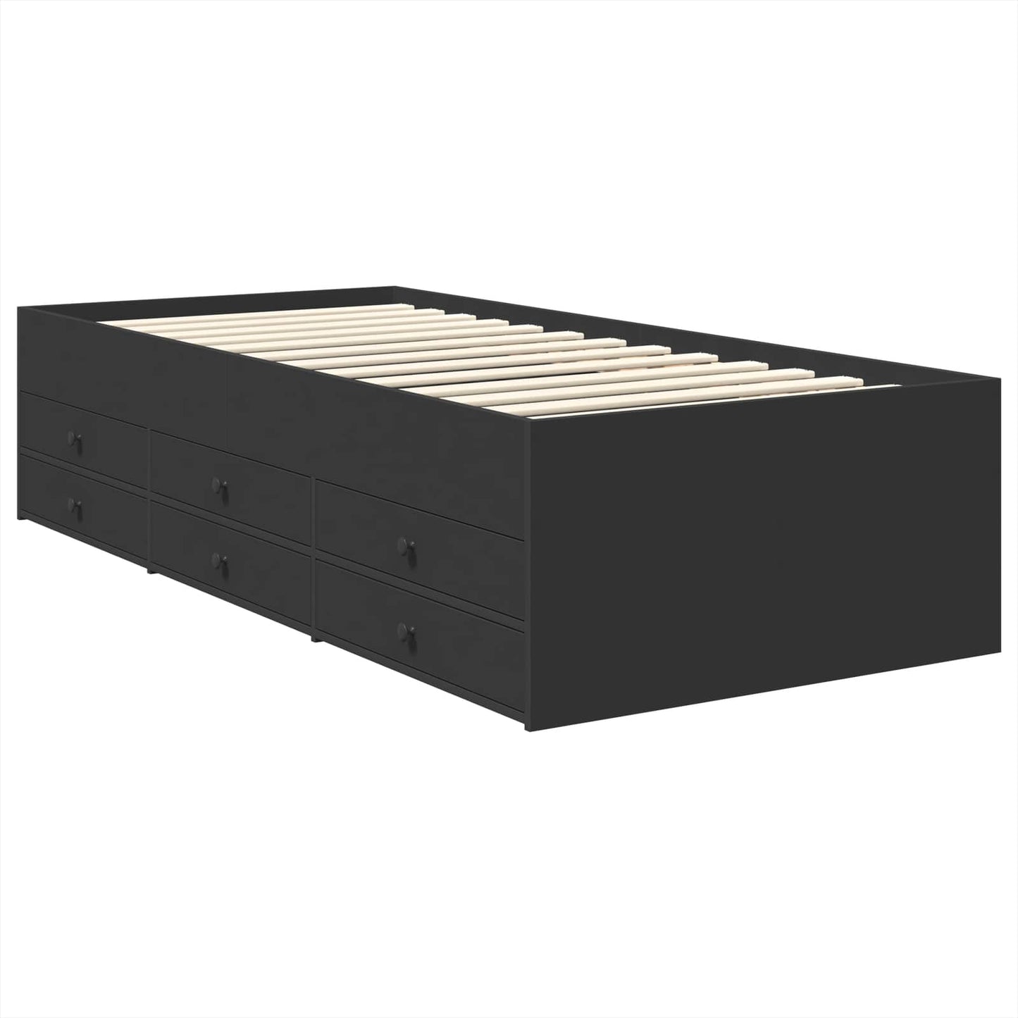 vidaXL Daybed with Drawer Manual Black 75 x 190 cm Engineered Wood 6