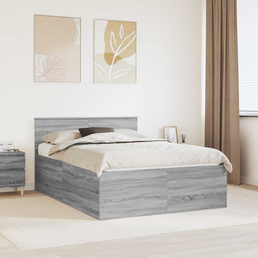 Bed Frame Engineered Wood Length 200 cm Grey Sonoma 160 cm