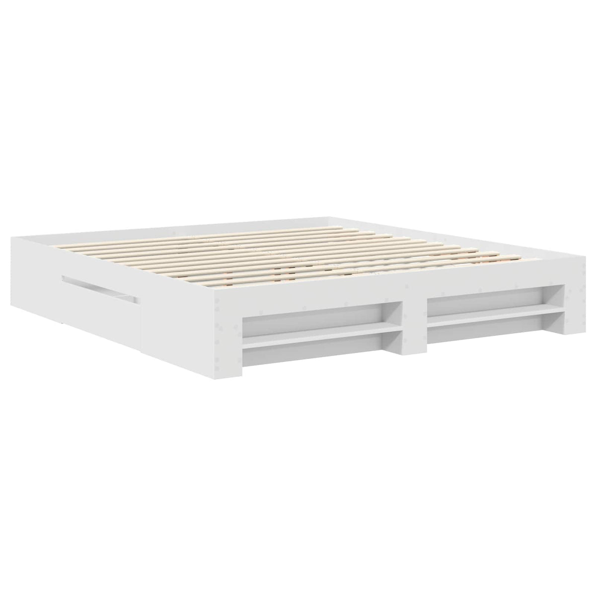 vidaXL Bed Frame with Headboard White 180 x 200 cm Engineered Wood 6