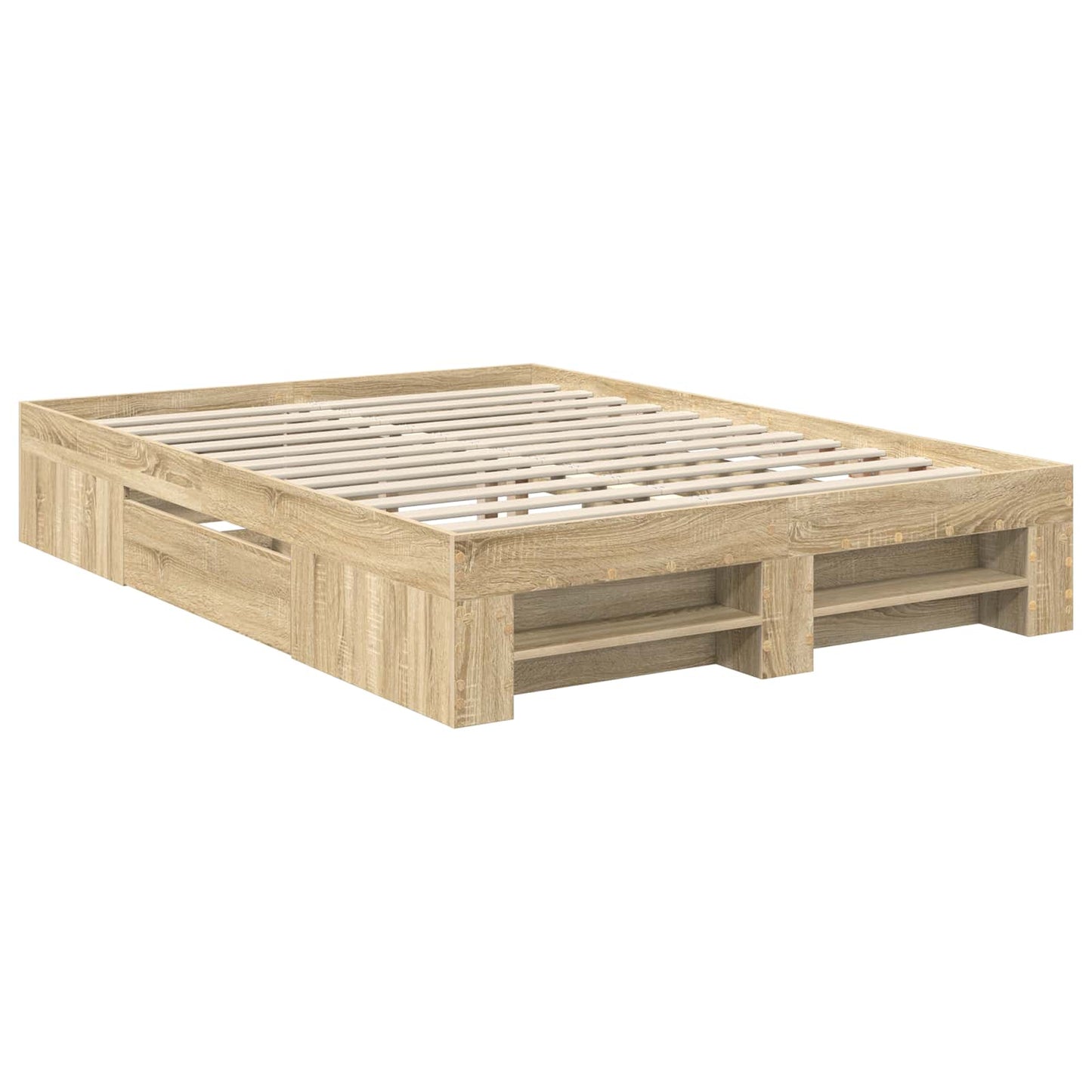 vidaXL Bed Frame Sonoma Oak 150 x 200 cm Engineered Wood 6