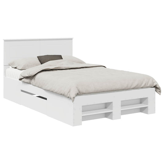 vidaXL Bed Frame with Headboard White 137 x 203 cm Engineered Wood 2
