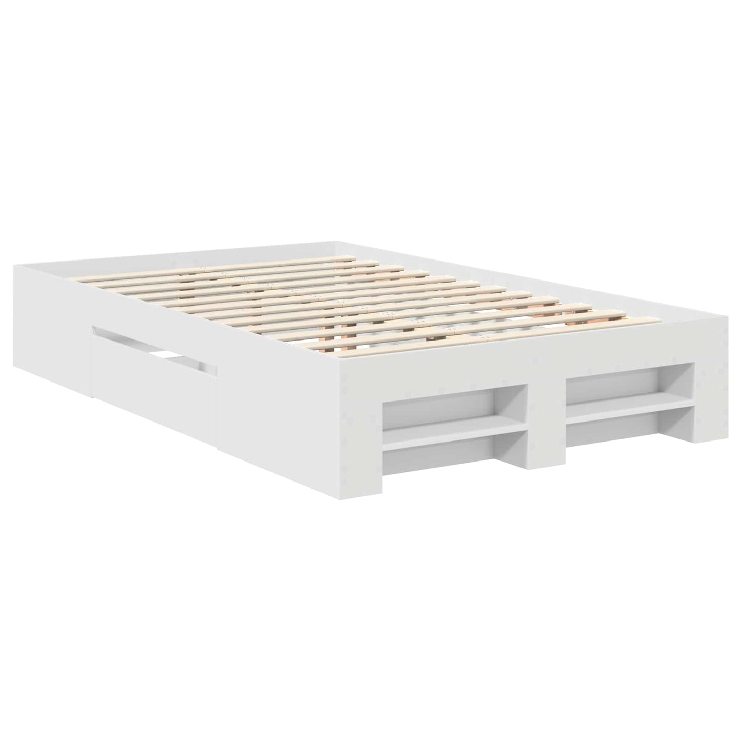 vidaXL Bed Frame with Headboard White 137 x 203 cm Engineered Wood 6