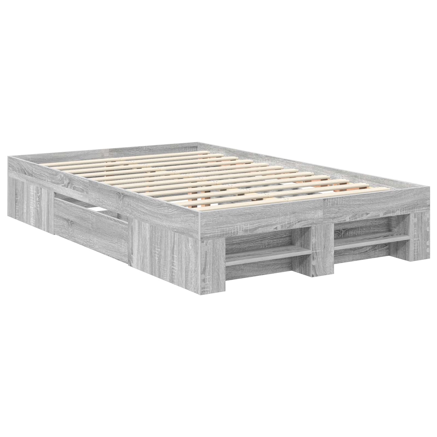 vidaXL Bed Frame Grey Sonoma 120 x 200 cm Engineered Wood 6