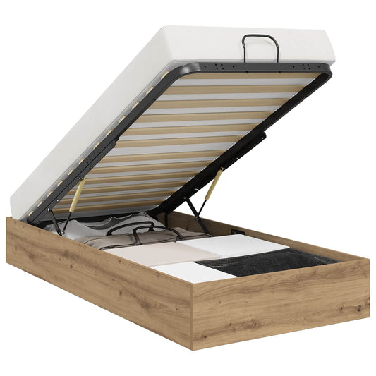 vidaXL Ottoman Bed Frame Artisan Oak 90 x 200 cm Engineered Wood 2