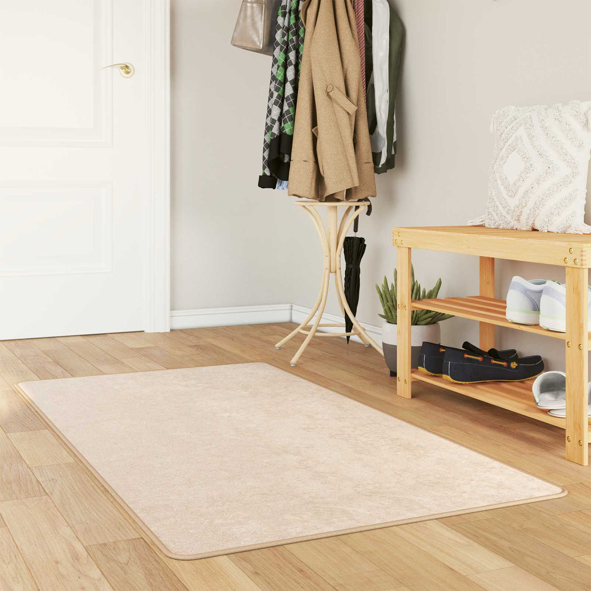 Rug Runner MARSA Polyester PVC Cream
