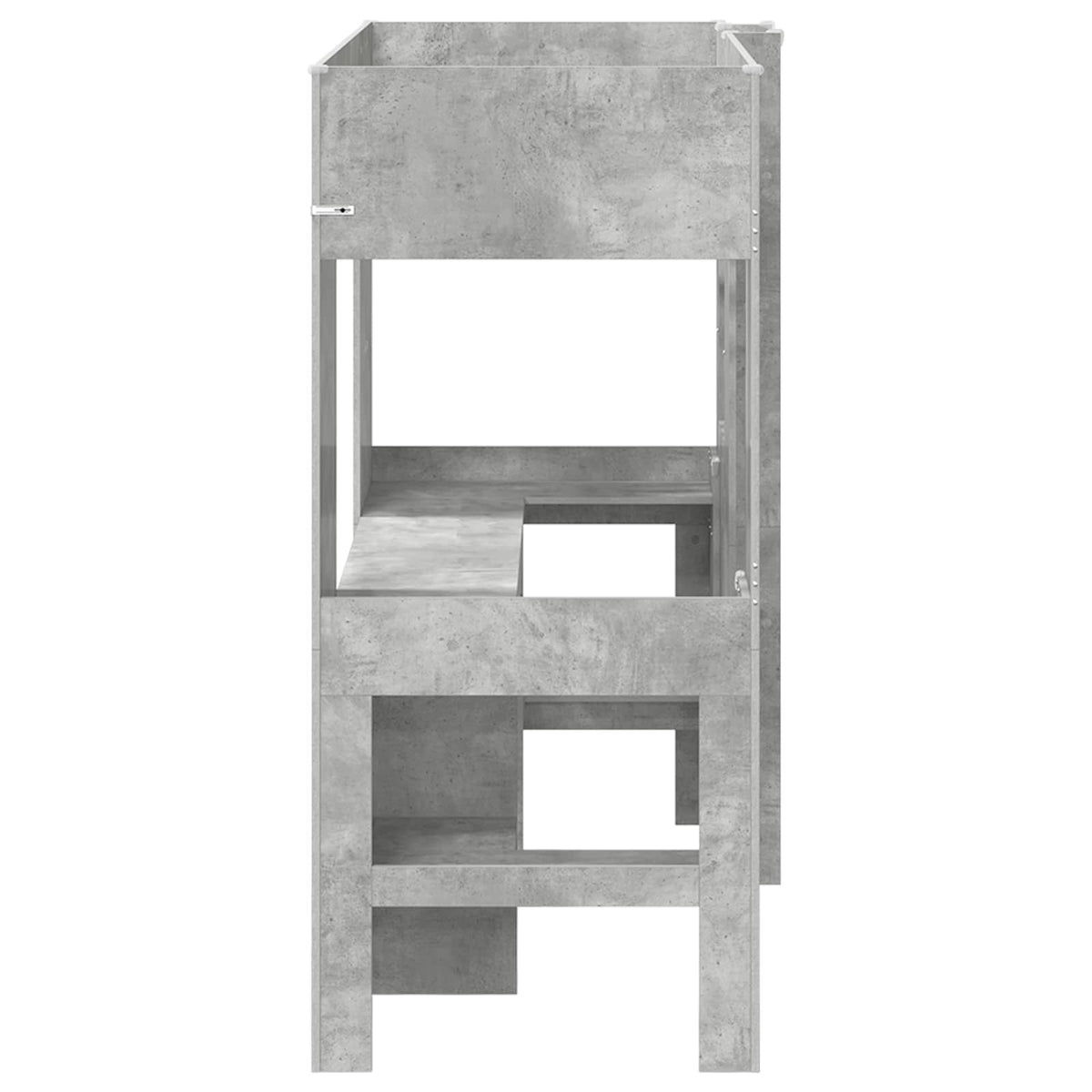vidaXL Loft Bed Frame with Desk with Shelf Concrete Grey 75 x 190 cm 6