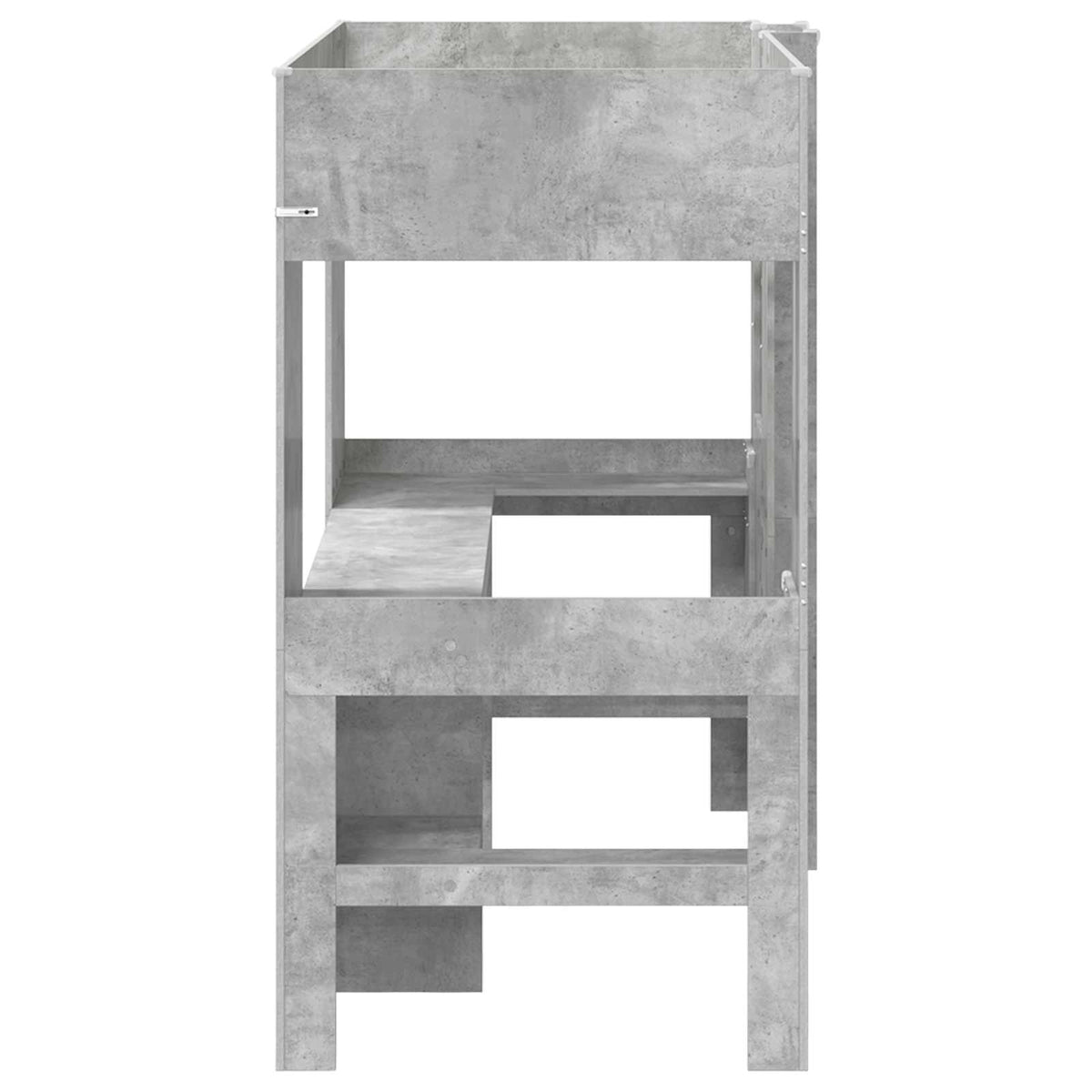 vidaXL Loft Bed Frame with Desk with Shelf Concrete Grey 90 x 190 cm 6