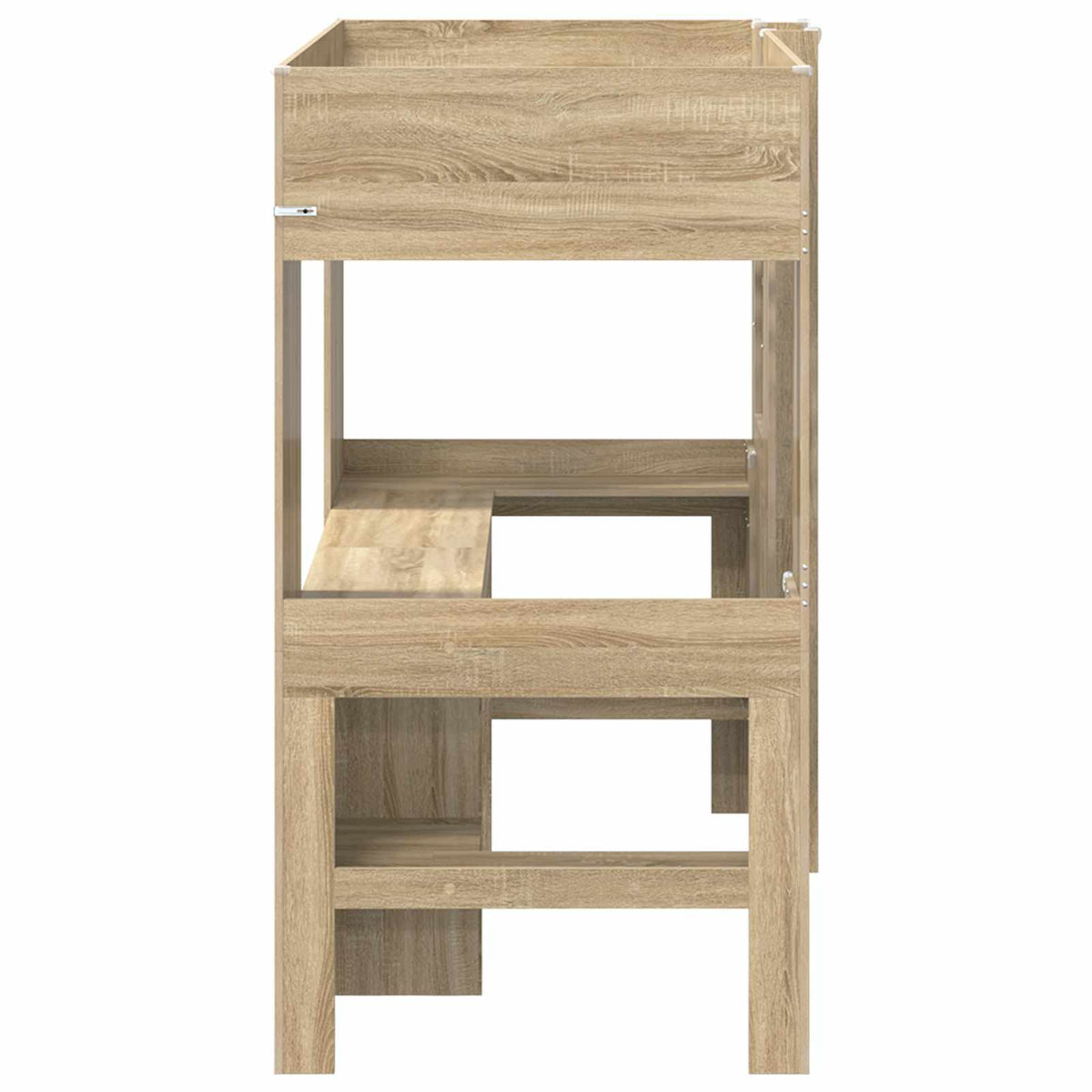 vidaXL Loft Bed Frame with Desk Sonoma Oak 80 x 200 cm Engineered Wood 6