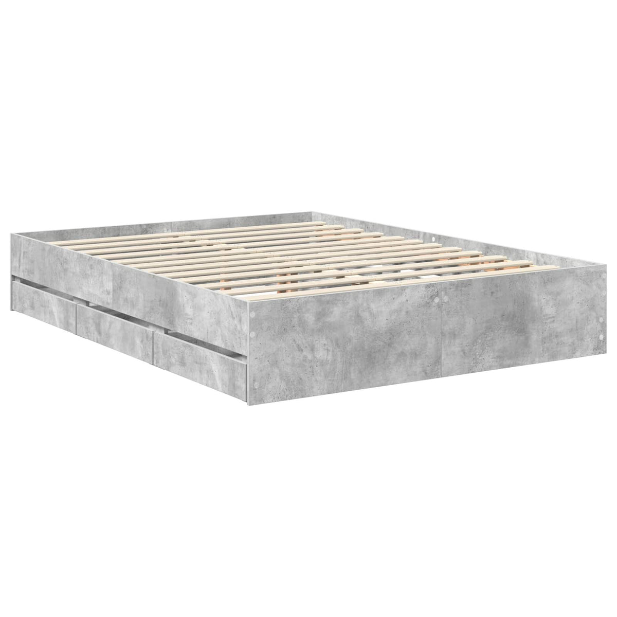 vidaXL Bed Frame with Drawer Concrete Grey 150 x 200 cm Engineer Wood 6