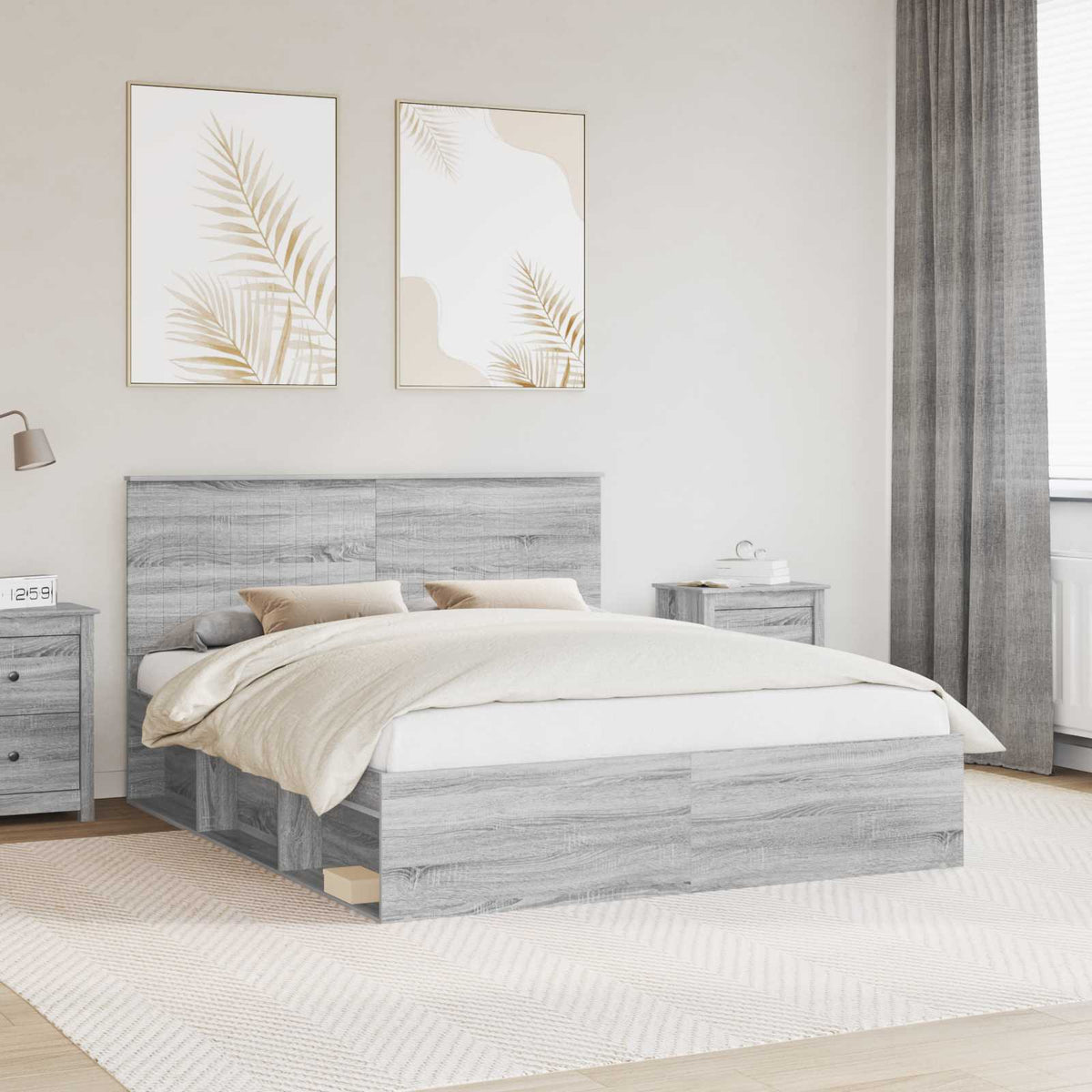 vidaXL Bed Frame 160 x 200 cm Solid Pine Wood Length 200 cm Width 160 cm