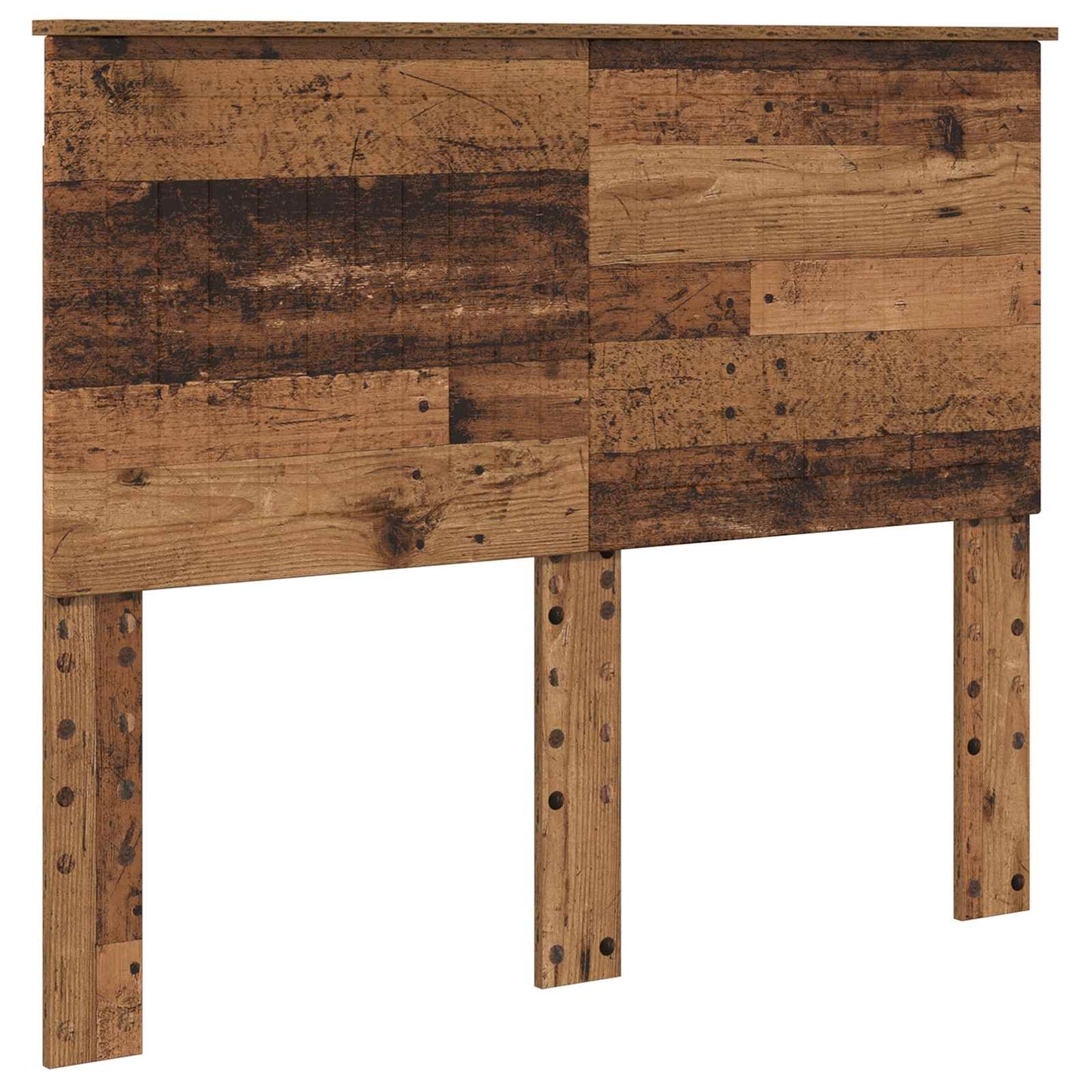 vidaXL Bed Frame with Headboard Old Wood 135 x 190 cm Solid Pine Wood 6
