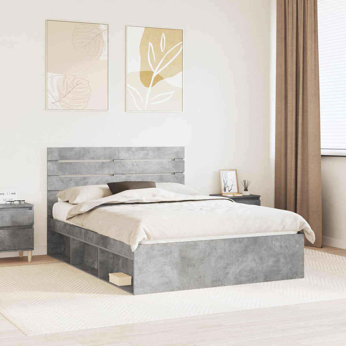 vidaXL Bed Frame 140 x 190 cm Solid Pine Wood Length 190 cm Width 140 cm