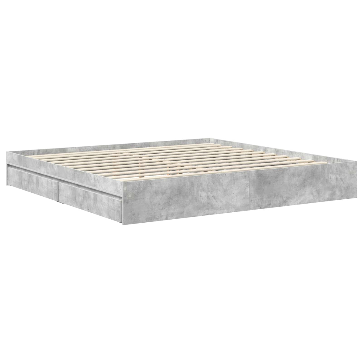 vidaXL Storage Bed Concrete Grey 200 x 200 cm Engineered Wood 6