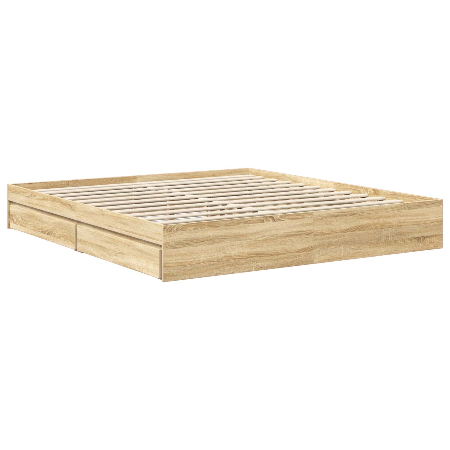 vidaXL Storage Bed with Drawer Sonoma Oak 180 x 200 cm Engineered Wood 6