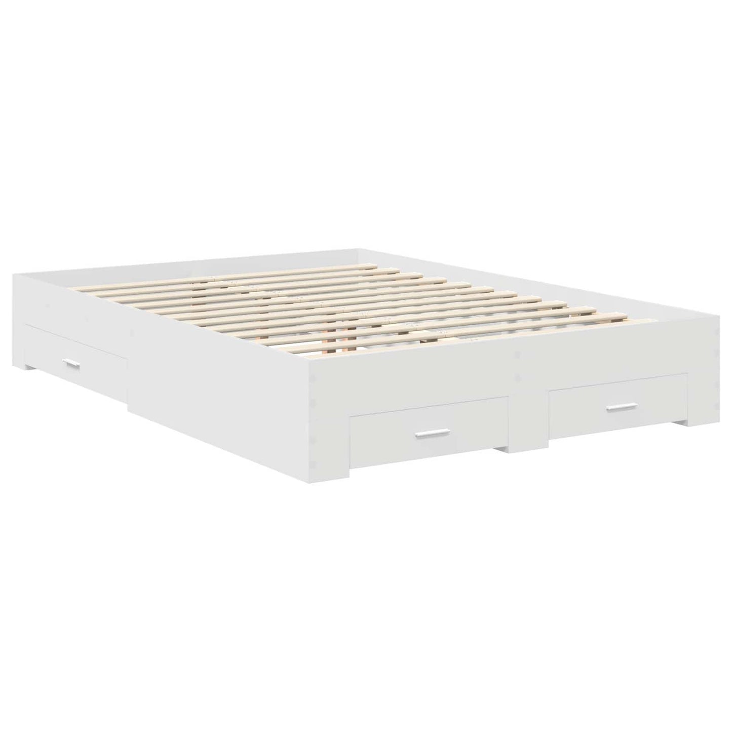vidaXL Bed Frame with Drawer White 140 x 200 cm Engineered Wood 6