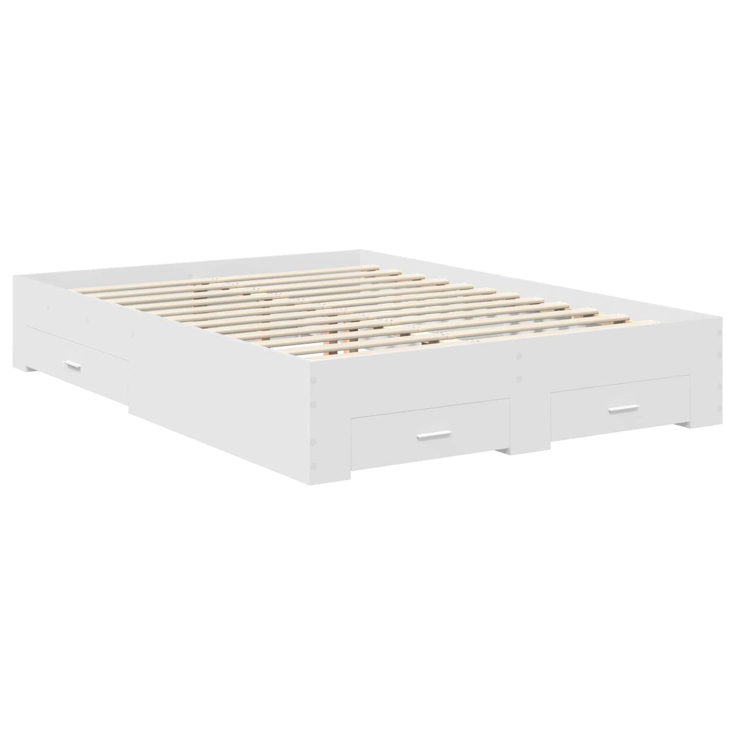 vidaXL Bed Frame with Drawer White 160 x 200 cm Engineered Wood 6