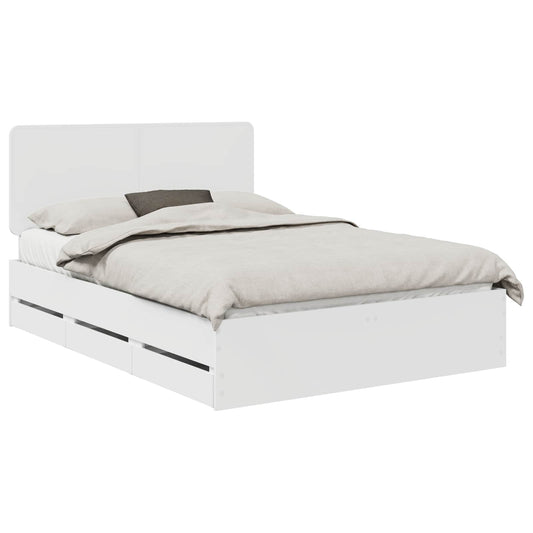 vidaXL Bed Frame with Drawer White 160 x 200 cm Engineer Wood 2
