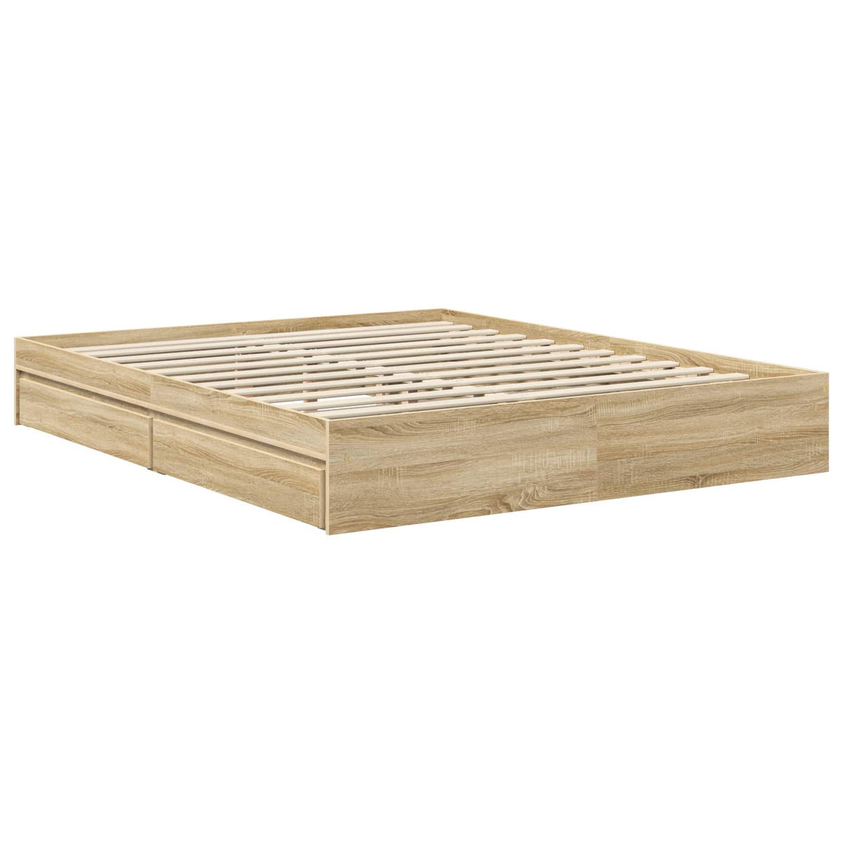 vidaXL Storage Bed with Drawer Sonoma Oak 160 x 200 cm Engineered Wood 6