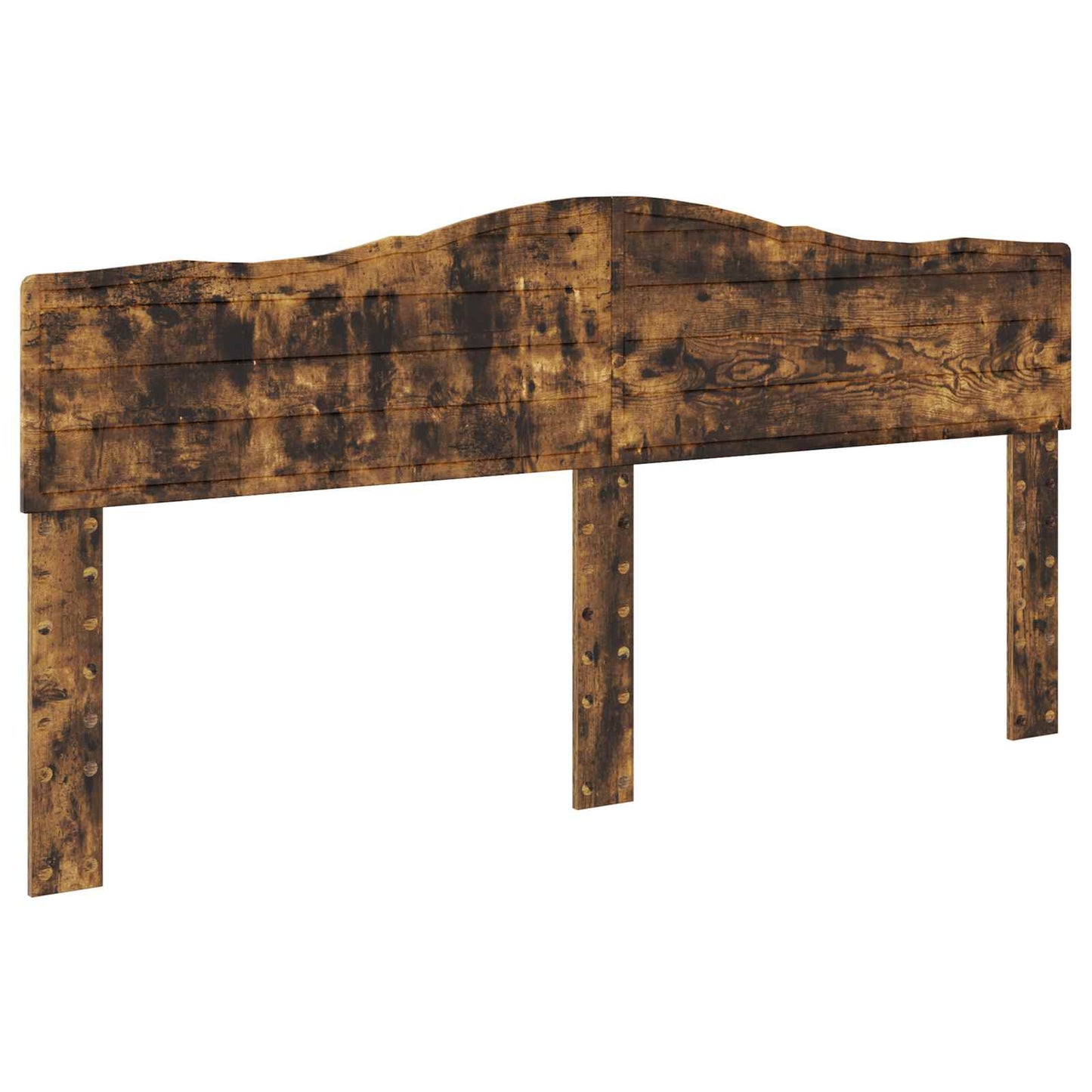 vidaXL Bed Frame Smoked Oak 200 x 200 cm Solid Pine Wood 6