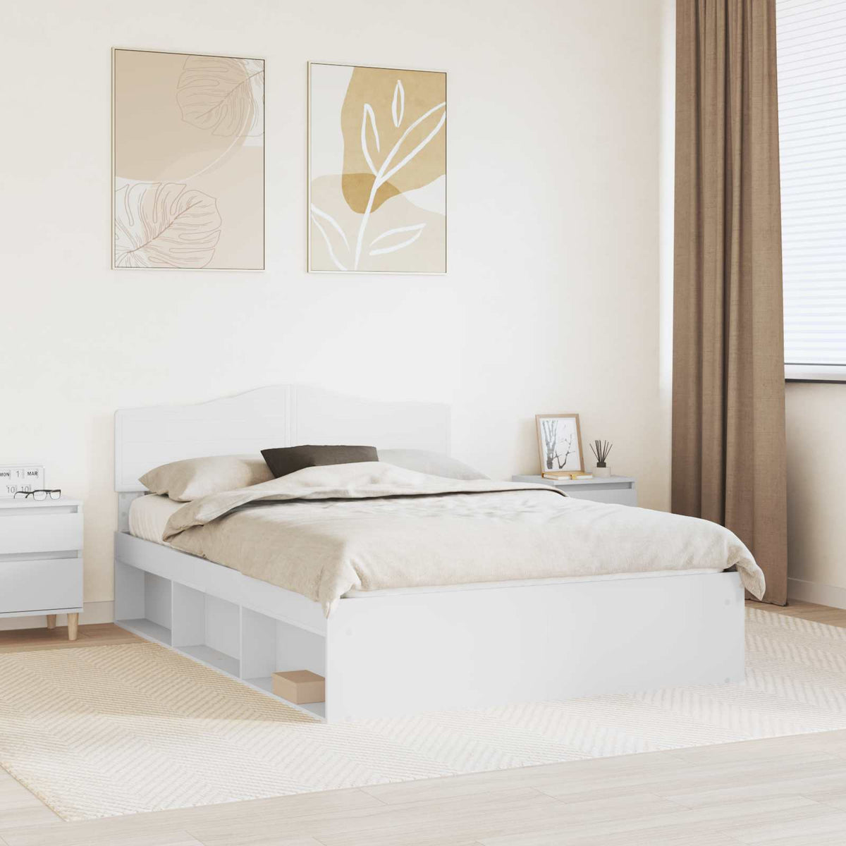 vidaXL Bed Frame with Headboard 160 x 200 cm Solid Pine Wood Length 200 cm Width 160 cm