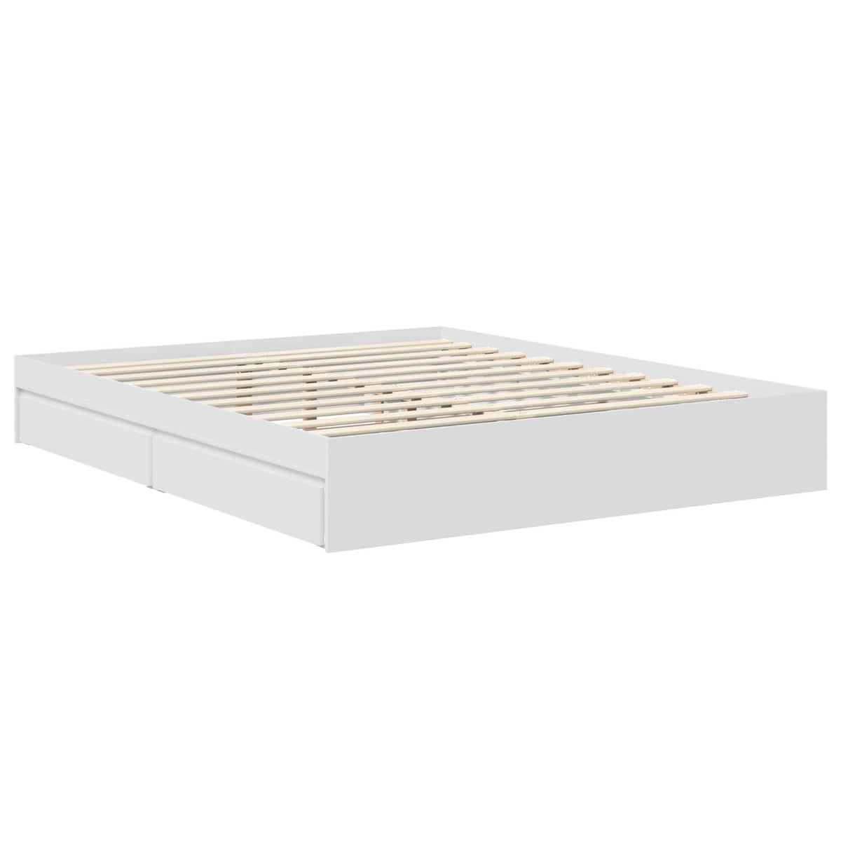 vidaXL Storage Bed with Drawer White 160 x 200 cm Engineered Wood 6