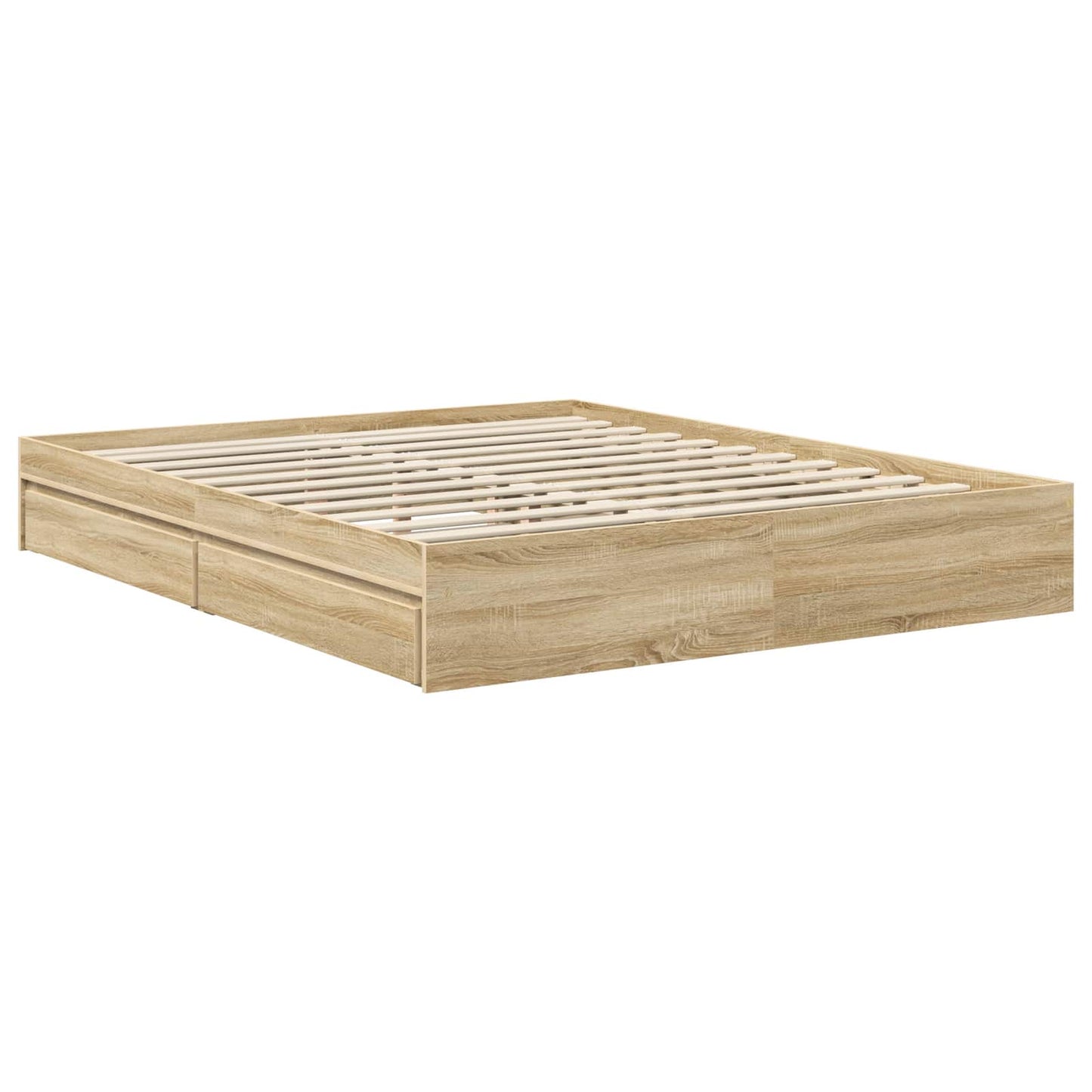 vidaXL Storage Bed with Drawer Sonoma Oak 160 x 200 cm Engineered Wood 6