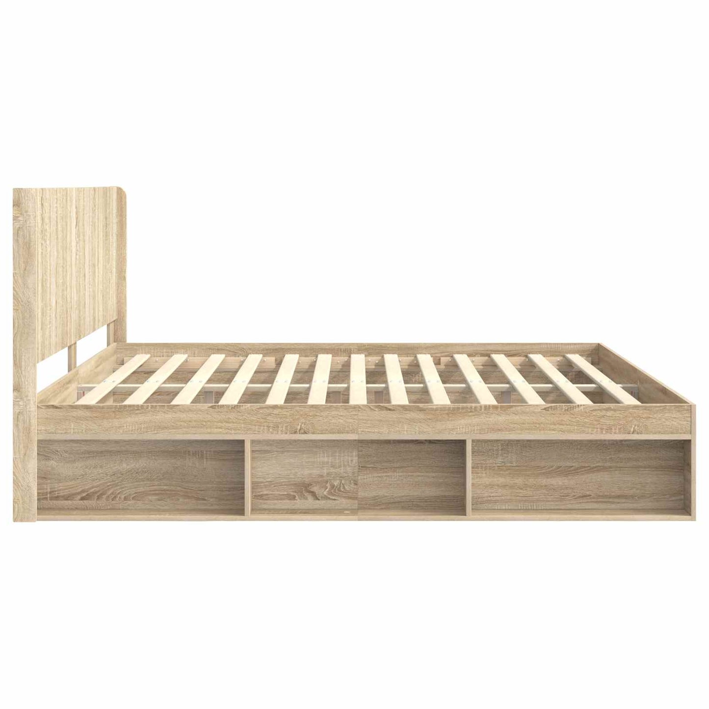 vidaXL Bed Frame with Storage and Headboard Sonoma Oak 200 x 200 cm 6