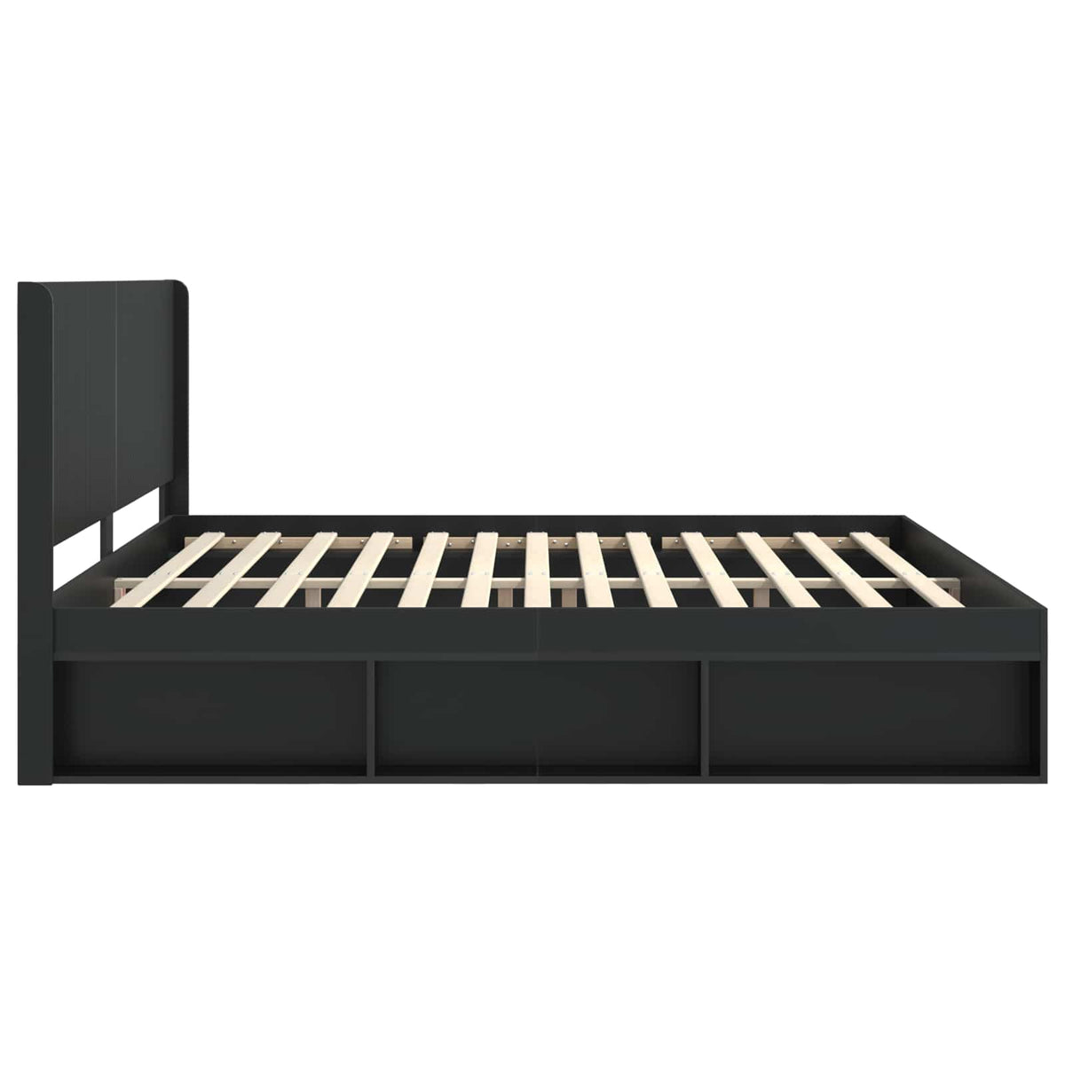 vidaXL Bed Frame with Storage and Headboard Black 180 x 200 cm 6