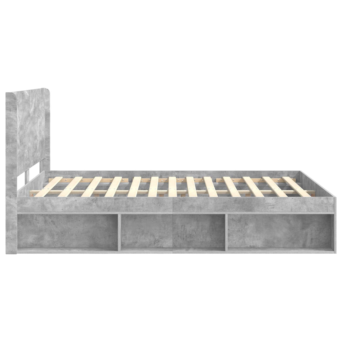 vidaXL Bed Frame with Storage and Headboard Concrete Grey 140 x 190 cm 6