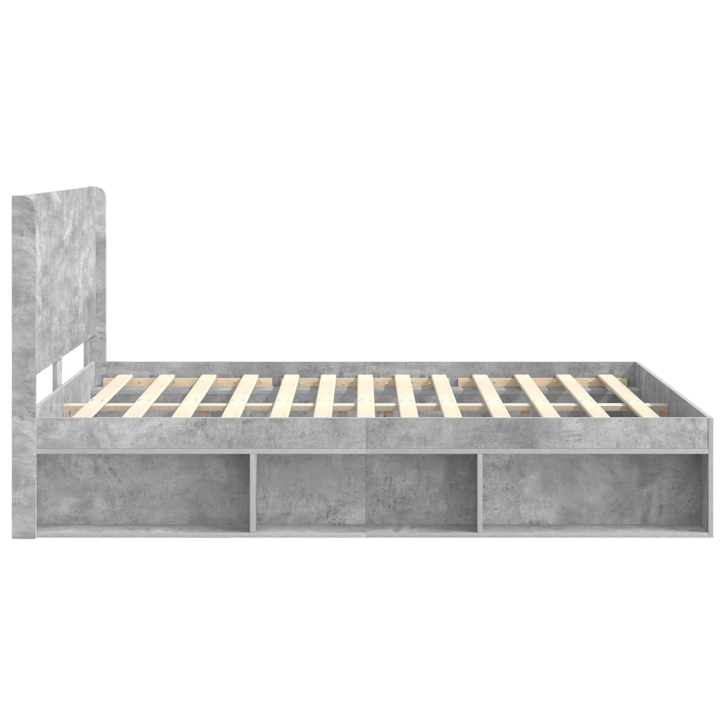 vidaXL Bed Frame with Storage and Headboard Concrete Grey 120 x 200 cm 6